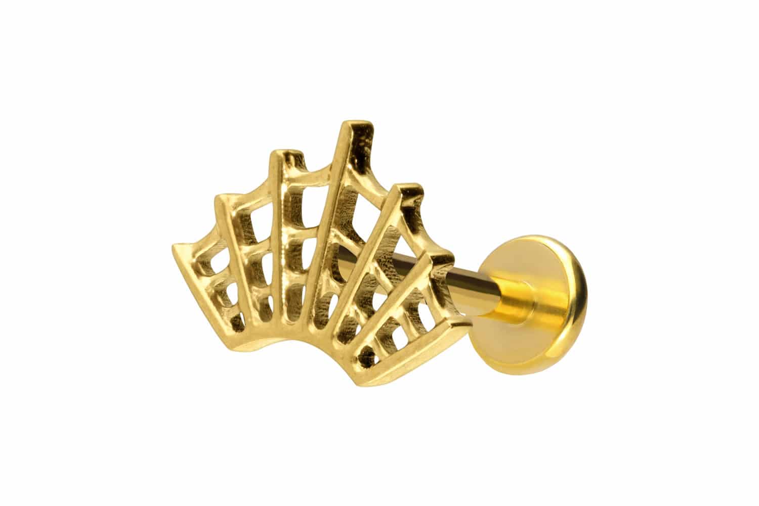 Titan Labret Piercing mit Push Fit SPINNENNETZ